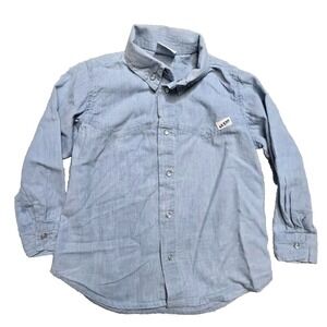 Vintage Girls Button Up‎ Shirt 4 T Blue Guess